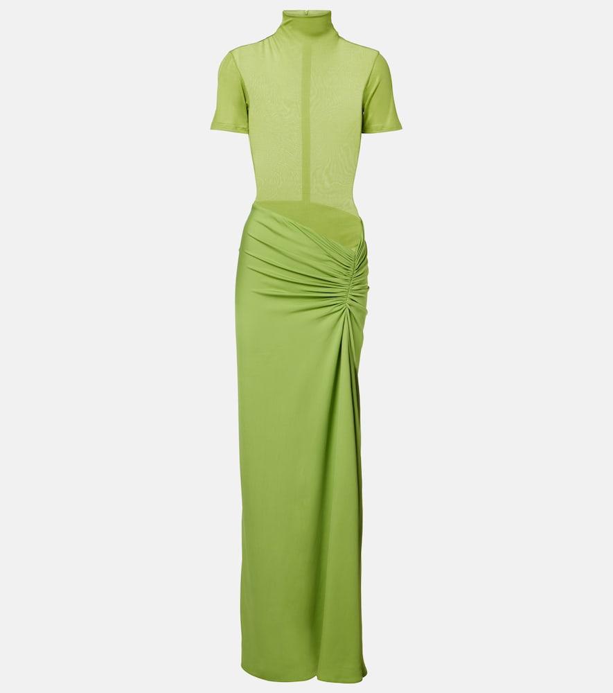 christopher esber fusion gathered ribbed-knit gown
