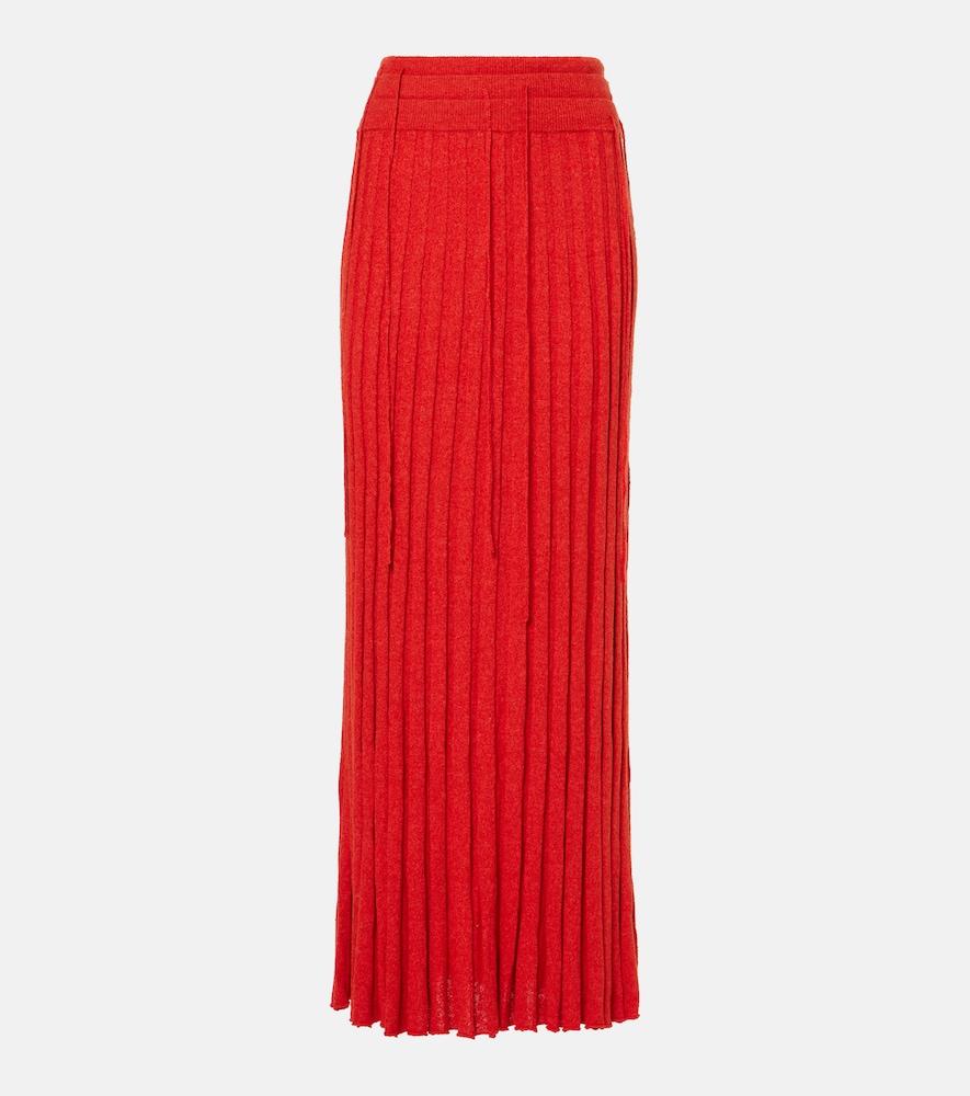 christopher esber linen and silk-blend maxi skirt