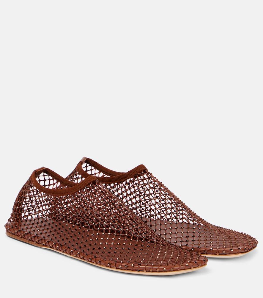 christopher esber minette crystal-embellished mesh flats