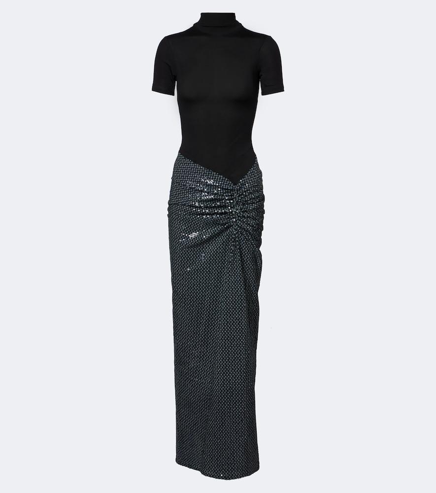 christopher esber opaline ruched sequined gown