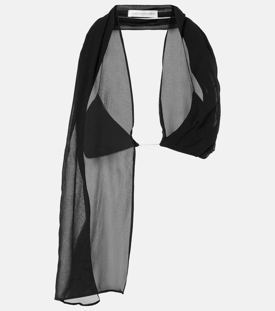 christopher esber open-back silk georgette top