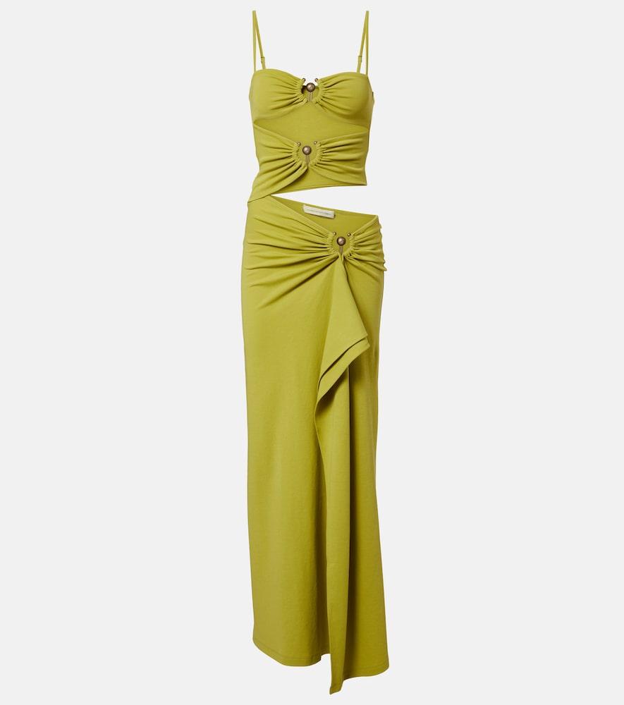 christopher esber orbit cotton-blend midi dress