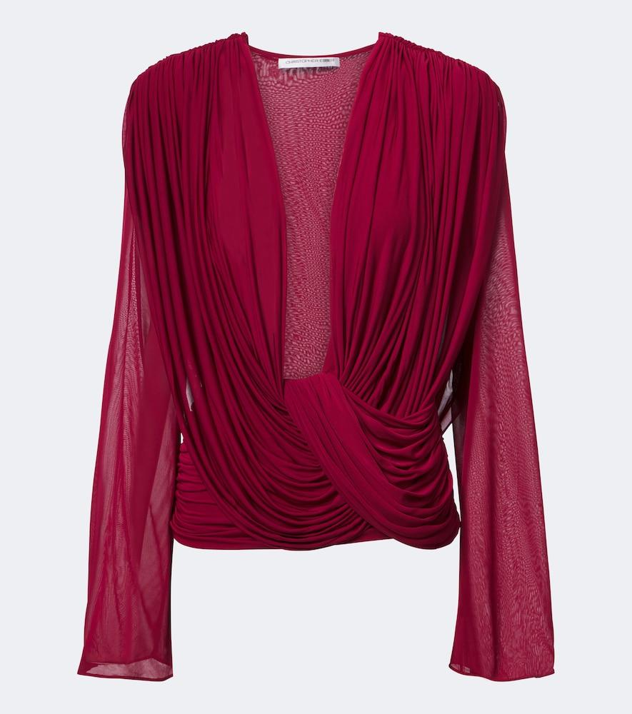 christopher esber ripple draped jersey top