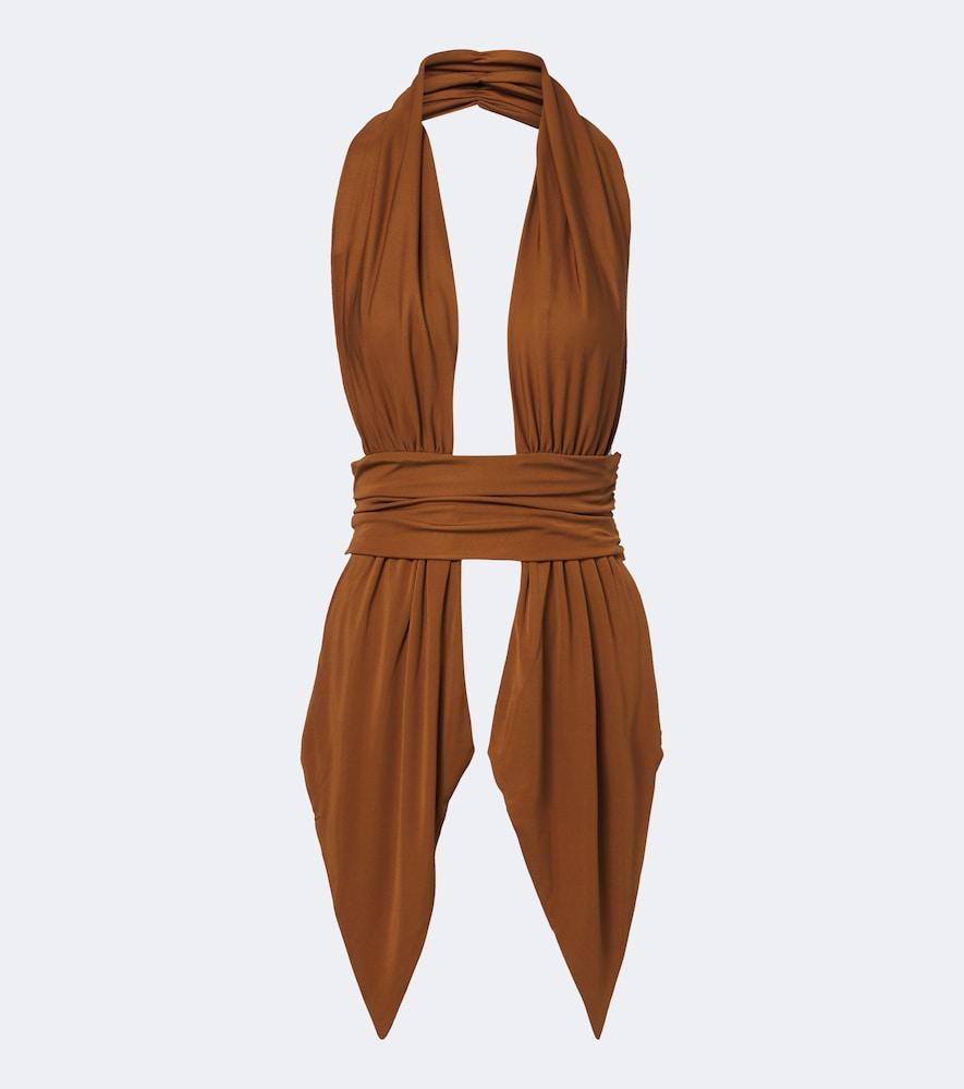 christopher esber scarf halterneck jersey top