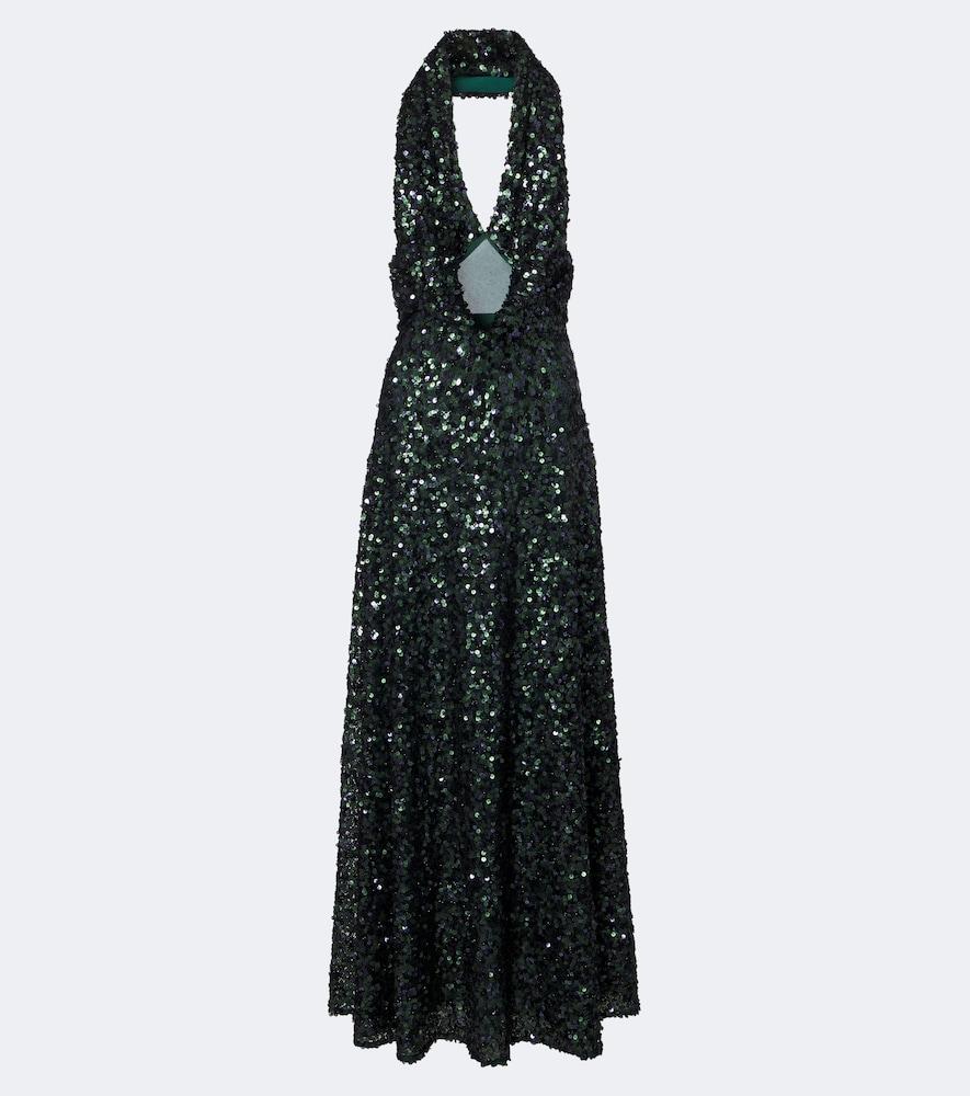 christopher esber sequined halterneck gown