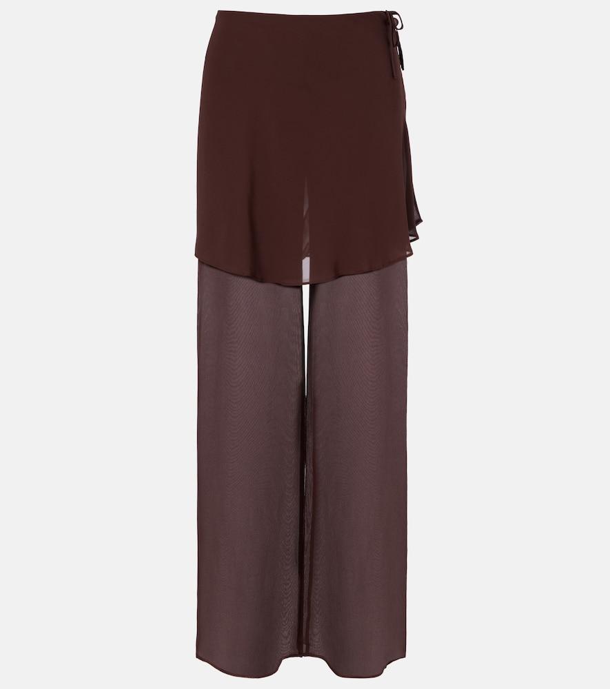 christopher esber sheer silk wide-leg pants