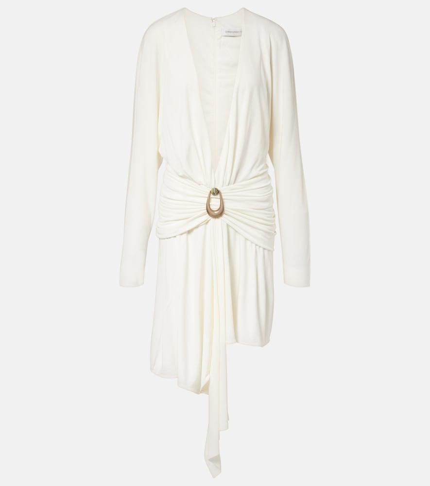 christopher esber stone pin draped jersey minidress