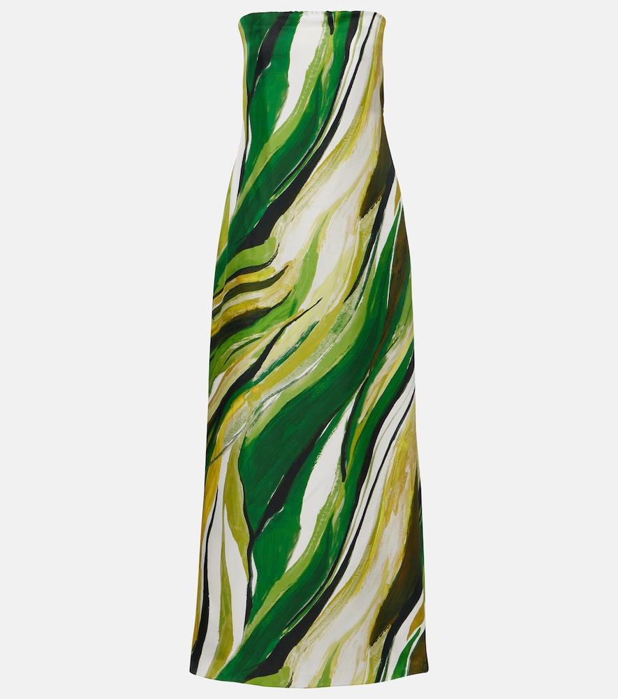 christopher esber strapless printed silk gown