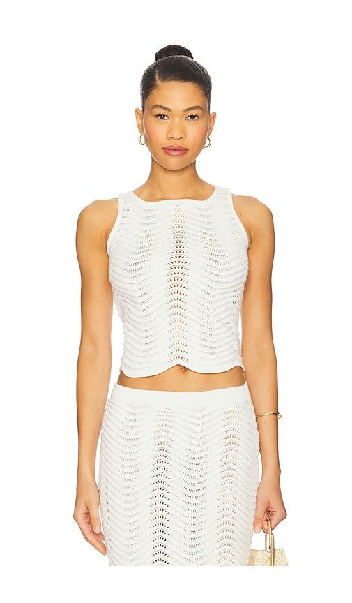 cin cin arc knit top in white. - size l (also in xs, s, m, xl)