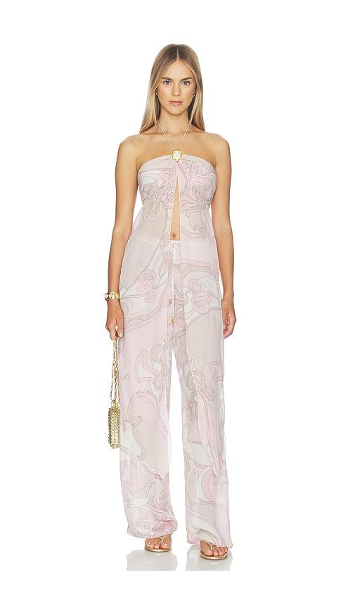 cin cin coral moonstone drape top in pink. - size m (also in s, xs)