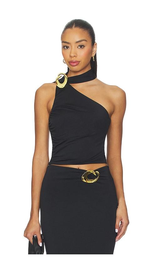 cin cin cosmos halo one shoulder top in black. - size l (also in s, xs, m)