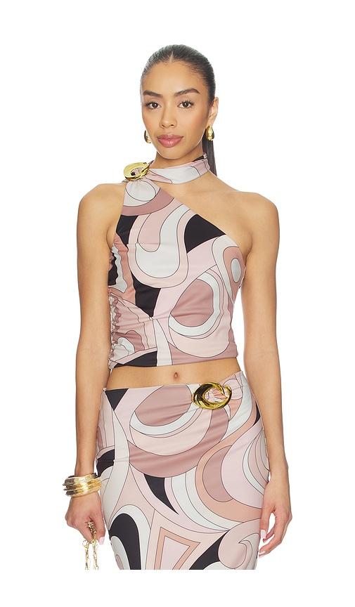 cin cin cosmos halo top in blush,beige. - size l (also in m, s, xl, xs)