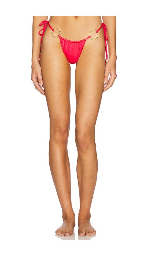 cin cin cove string bikini bottom in red. - size l (also in m, xl, xs)