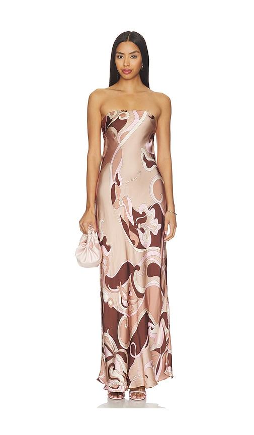 cin cin dutchess dress in brown. - size s (also in xs)