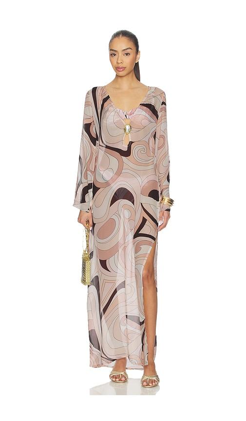 cin cin hotline moonstone maxi dress in blush,beige. - size l (also in xs, s, m)