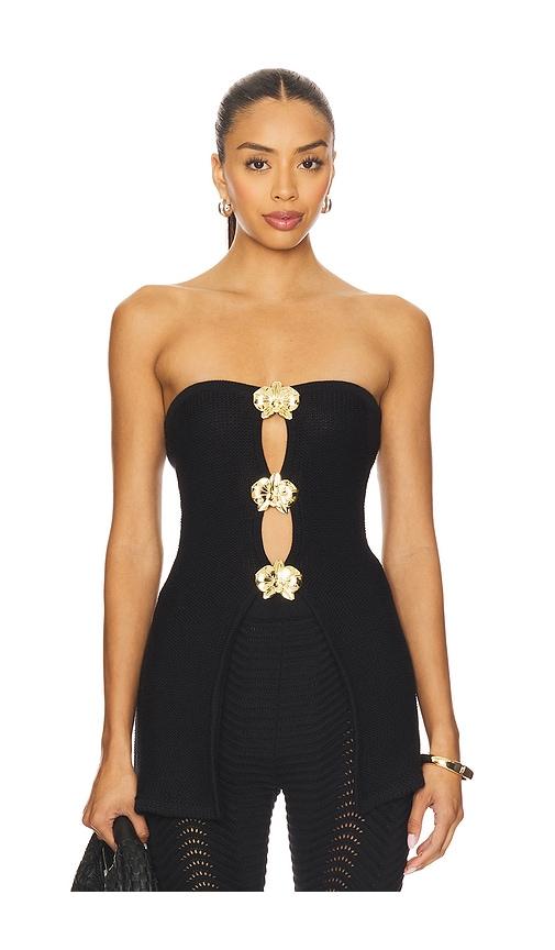 cin cin lotus knit top in black. - size s (also in xs)