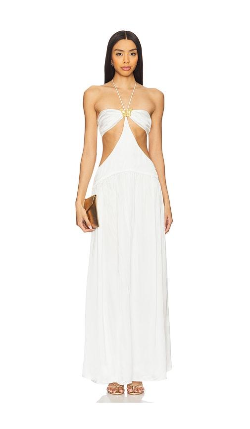 cin cin mila butterfly maxi dress in white. - size l (also in s, m, xl)