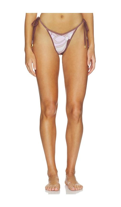 cin cin racer string bikini bottom in brown. - size l (also in xs, s, m, xl)