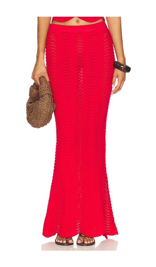 cin cin soda knit maxi skirt in red. - size m (also in s)