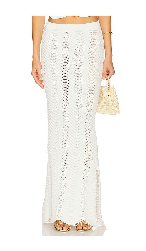 cin cin soda knit maxi skirt in white. - size l (also in xs, s, m, xl)