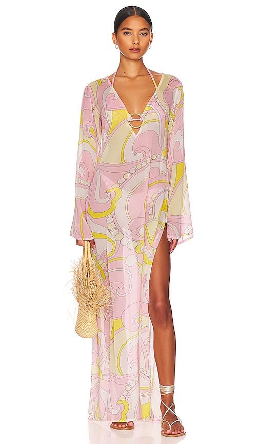 cin cin totem maxi dress in pink. - size l (also in m)