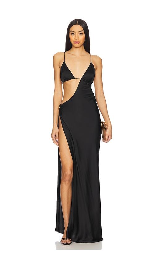 cin cin villa butterfly maxi dress in black. - size l (also in xl)