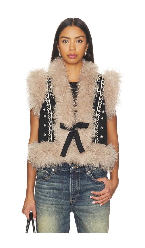 cinq a sept amaranthe vest in black. - size l (also in xl)