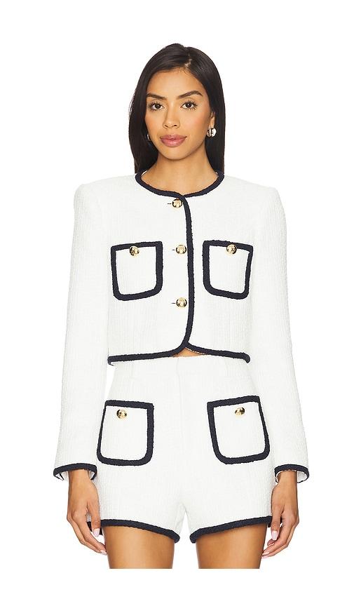cinq a sept contrast auden jacket in white. - size 2 (also in 6)