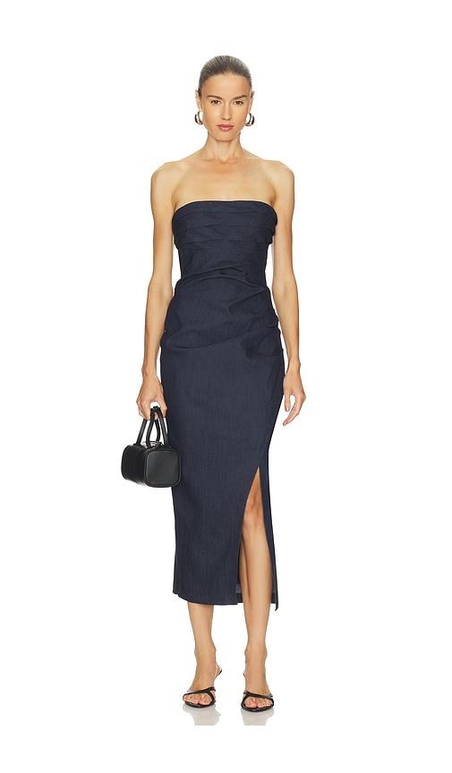 cinq a sept denim adira dress in blue. - size 0 (also in 2)