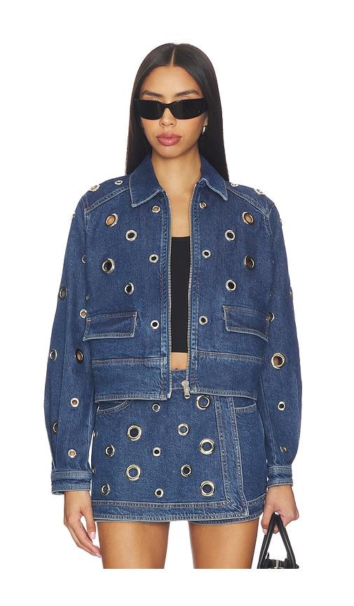 cinq a sept denim harriet jacket in blue. - size l (also in xl, xs)