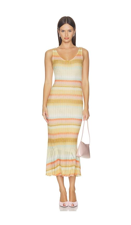 cinq a sept edie spaced dyed dress in multi. - size l (also in xxs, xs, s, m)