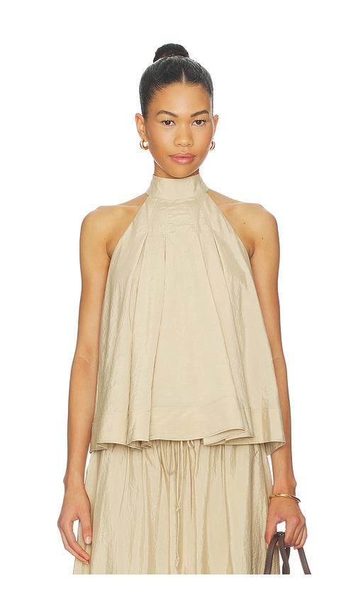 cinq a sept jagger top in beige. - size l (also in xs, s, m)