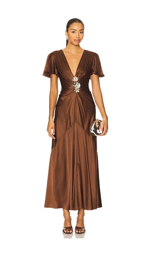 cinq a sept kordyn dress in brown. - size 0 (also in 00)