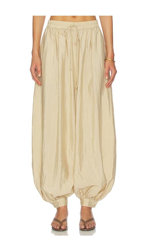 cinq a sept tumbled woven verne pant in beige. - size l (also in s, m, xl)