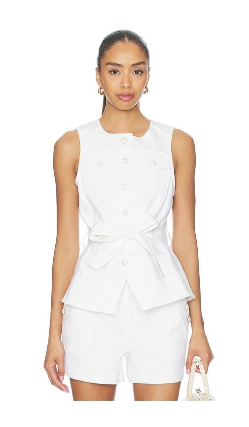 cinq a sept white denim reenee vest in white. - size m (also in s, xs)