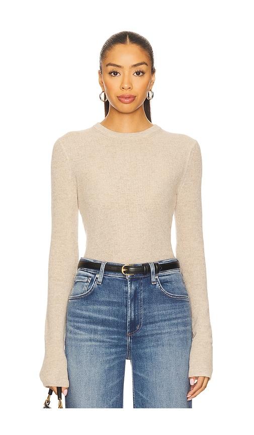 citizens of humanity alessia crewneck sweater in beige. - size l (also in xl)