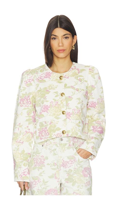 citizens of humanity anita puff sleeve jacket in sage,pink. - size l (also in xs, s, m, xl)