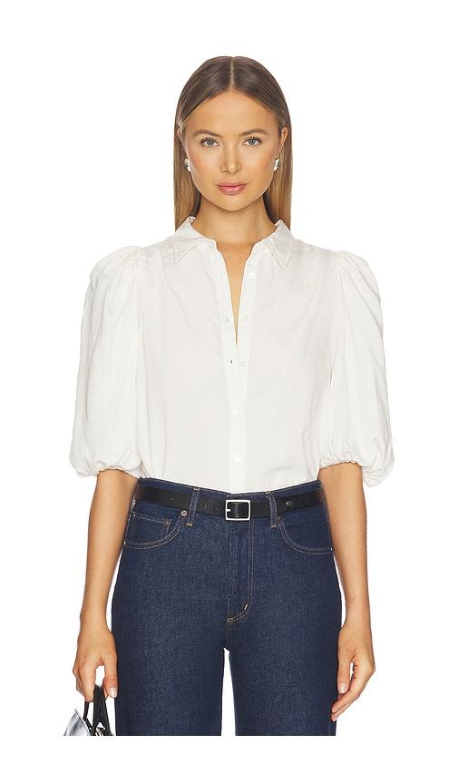 citizens of humanity anya puff sleeve shirt in cream. - size l (also in xs, s, m, xl)