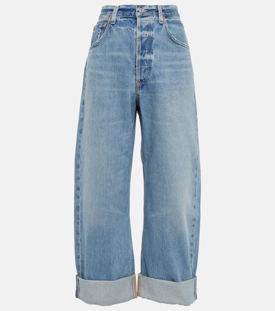 citizens of humanity ayla mid-rise cropped wide-leg jeans
