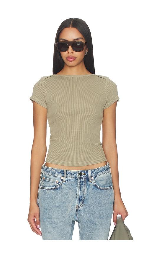 citizens of humanity baby waffle tee in taupe. - size l (also in xs, s, m, xl)
