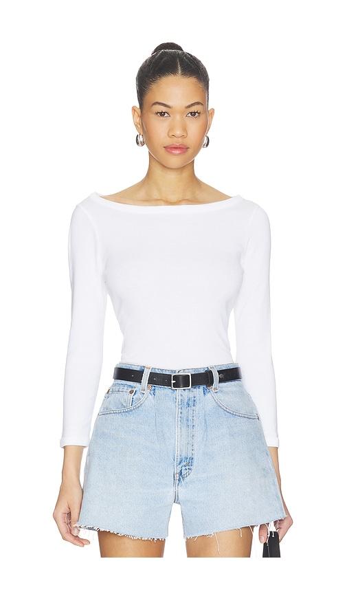 citizens of humanity boat neck slim tee in white. - size l (also in m, xl)