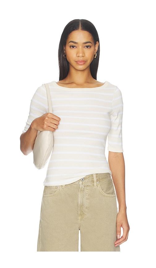 citizens of humanity boatneck slim tee in cream. - size m (also in xs, s)