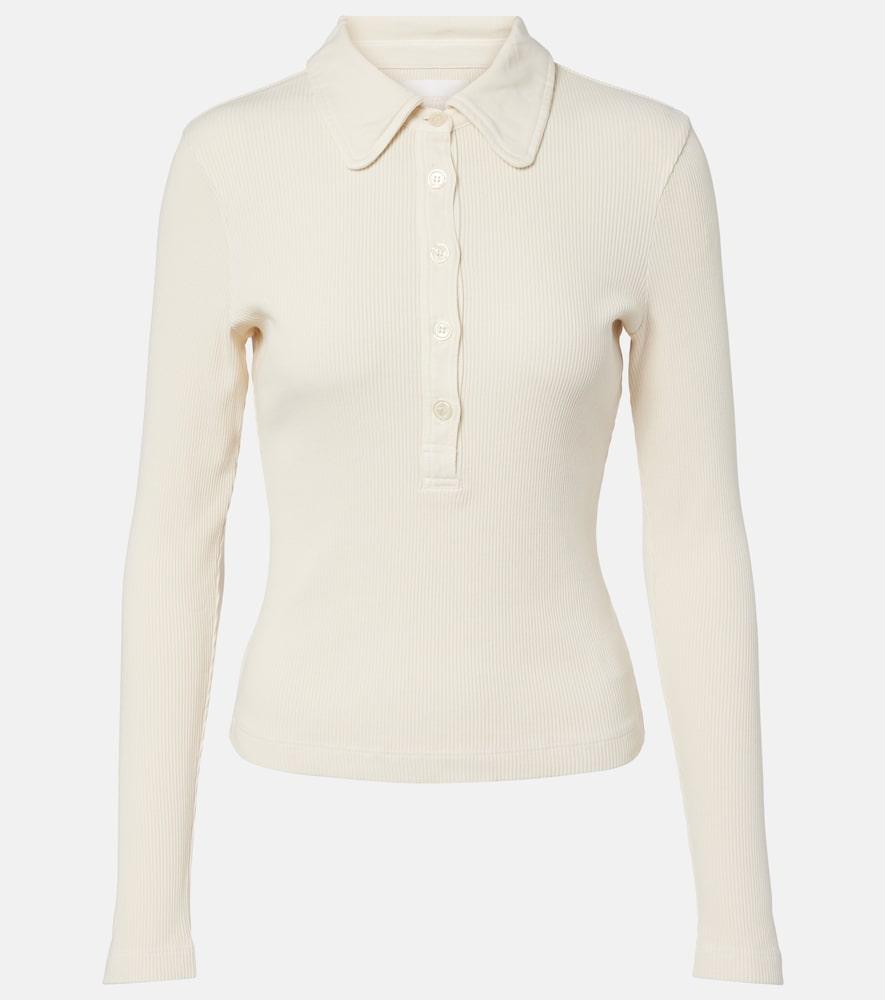 citizens of humanity brea ribbed-knit jersey polo shirt