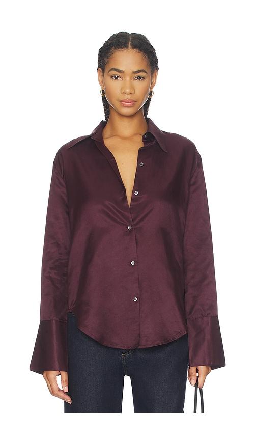 citizens of humanity camilia shirt in burgundy. - size l (also in xs, s)