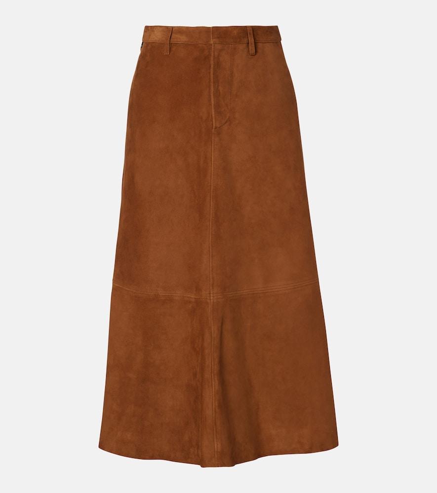 citizens of humanity cassia suede midi skirt