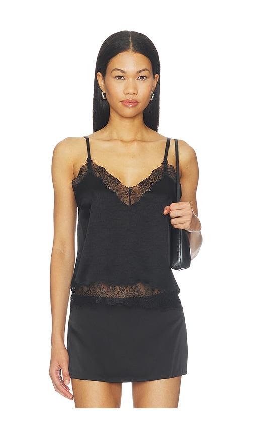 citizens of humanity lace trimmed cami top in black. - size l (also in xs, s, m, xl)