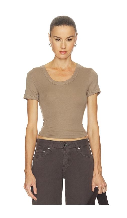 citizens of humanity maude u neck tee in brown. - size m (also in xs, s, xl)