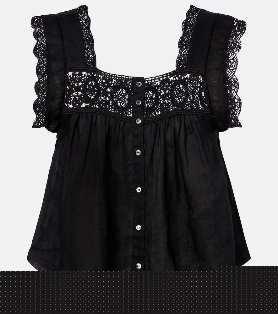 citizens of humanity mia lace-trimmed top