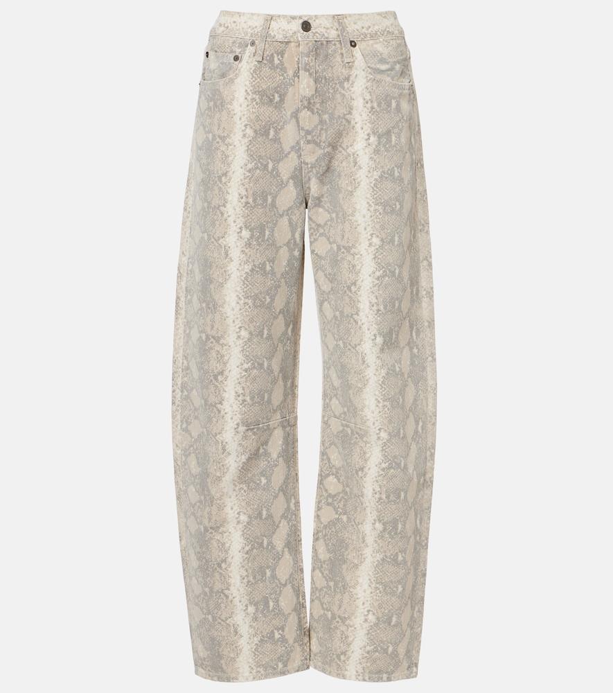 citizens of humanity miro snake-print barrel-leg jeans