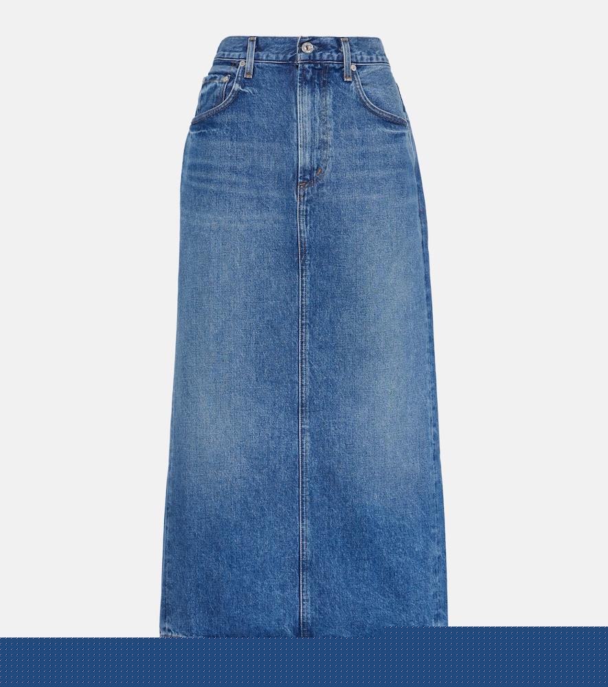 citizens of humanity peri denim maxi skirt